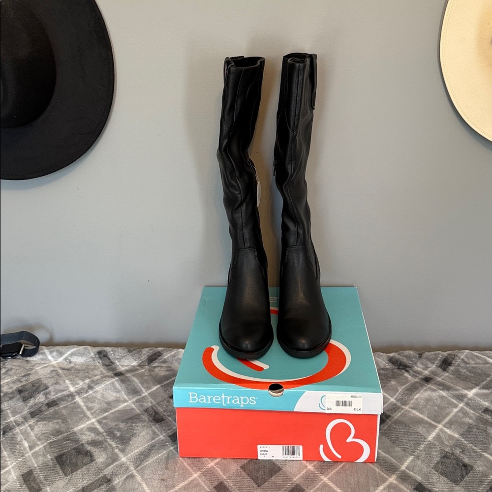 BareTraps Sleek Black Knee-High Boots